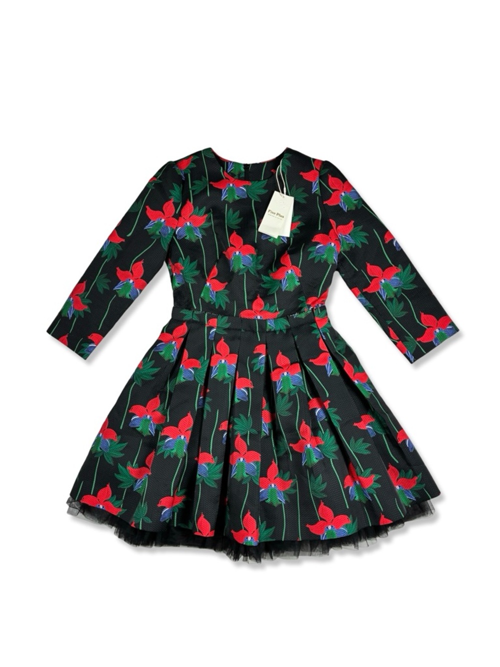 Five Plus Floral Pleated A-Line Dress